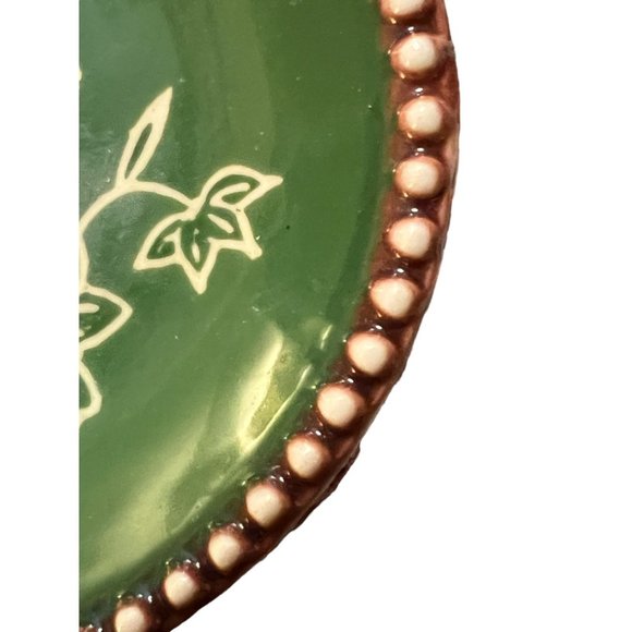 NWT & Rare! 3 TEMPTATIONS by Tara Floral Lace Green Plates Beaded Edge Stoneware - Picture 8 of 15